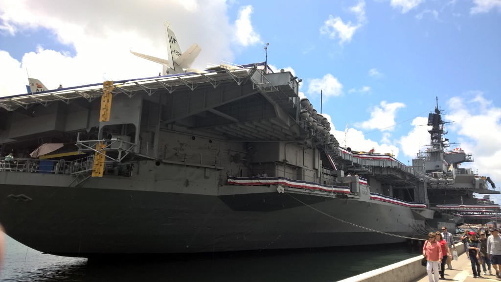 Die fast 300 Meter lange USS Midway, die bis 1992 aktiv von der Navy genutzt wurde.